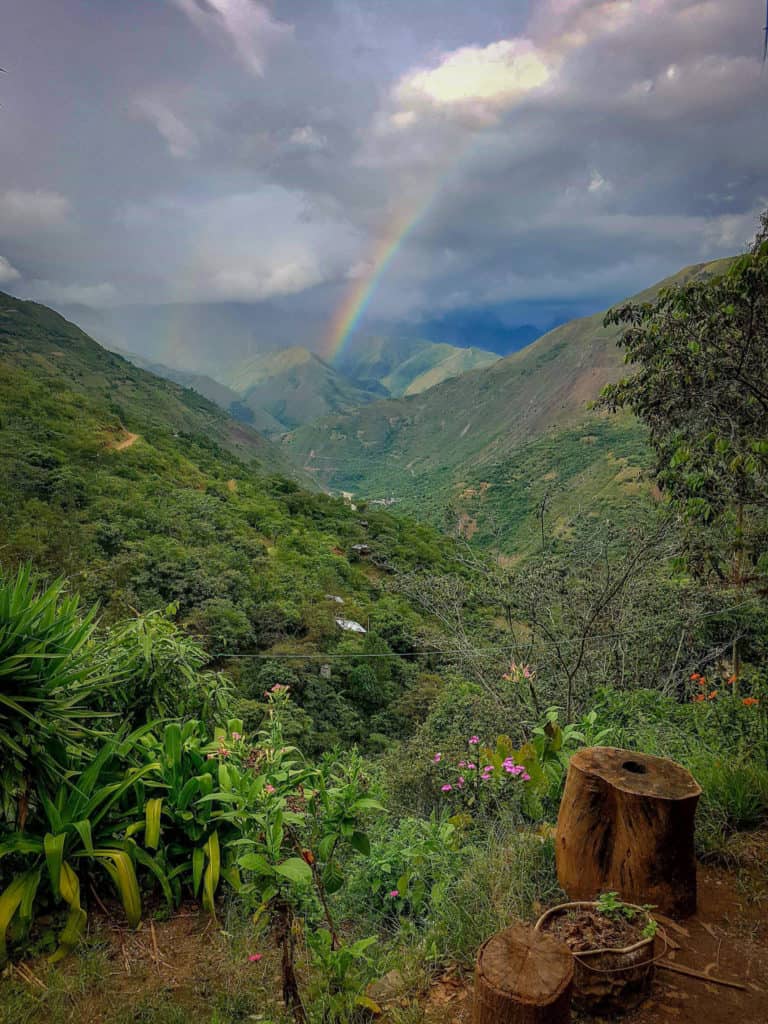 Rainbow over the jungle Machu Picchu adventure trek