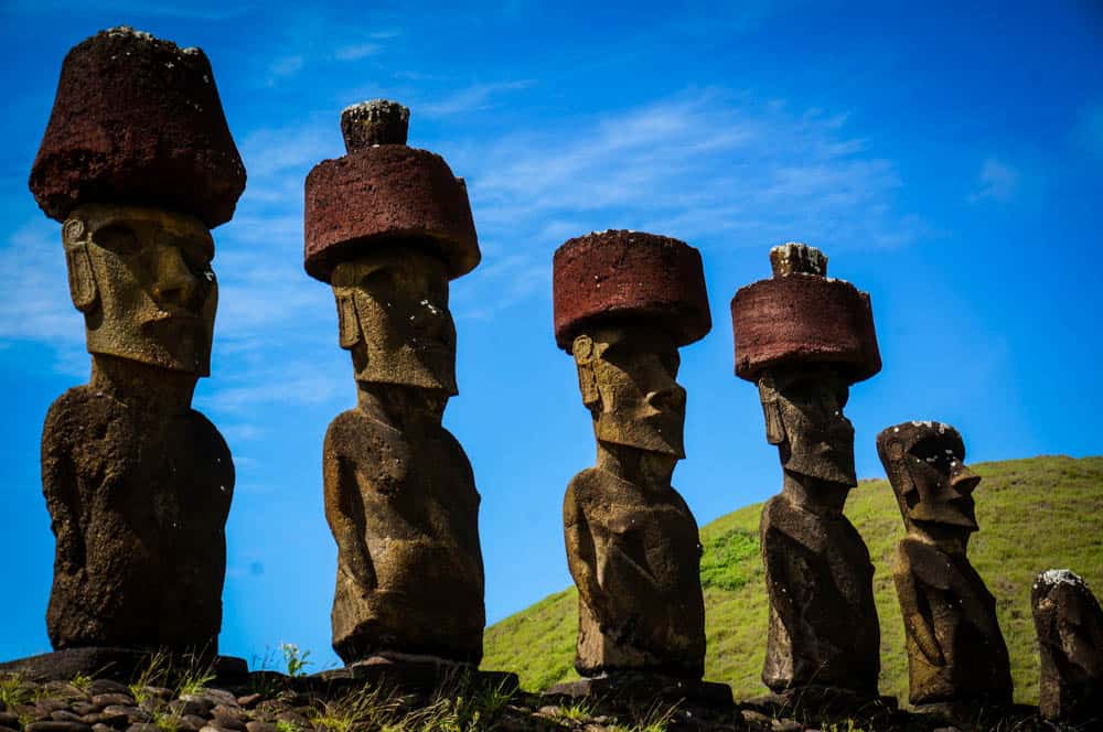 Moais' on Easter island