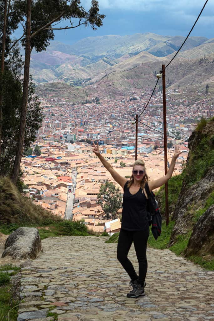 Cusco as backdrop