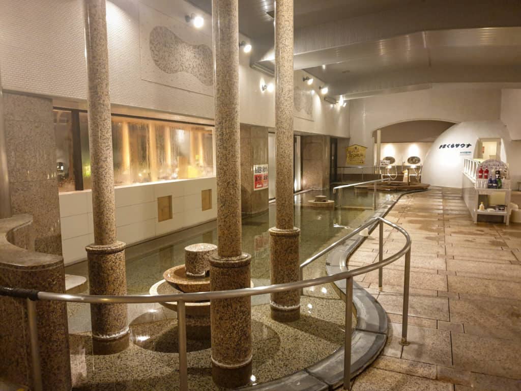 Inside onsens at hotel Kaminoyama Onsen
