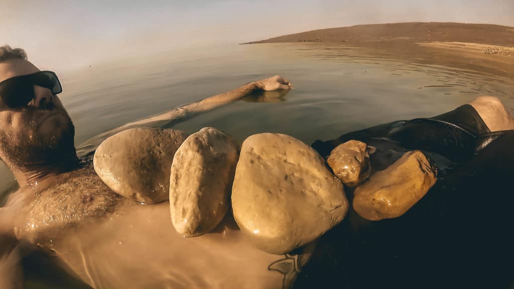 Floating in the Dead Sea - Rocks can't even sink you
