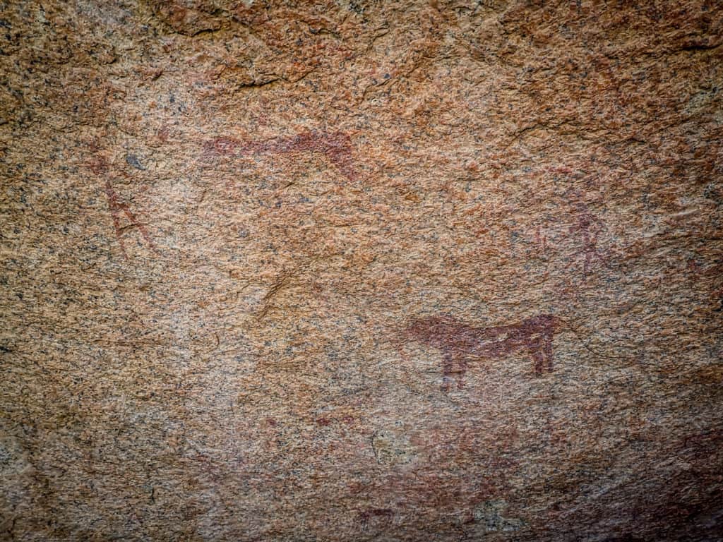 rock paintings Spitzkoppe mountains Namibia