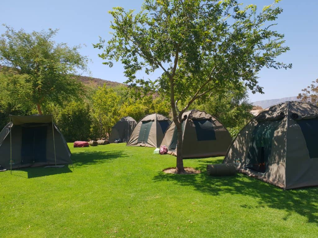 Campsite at Highlanders wine Farm