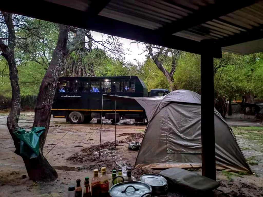 Camp site while overlanding