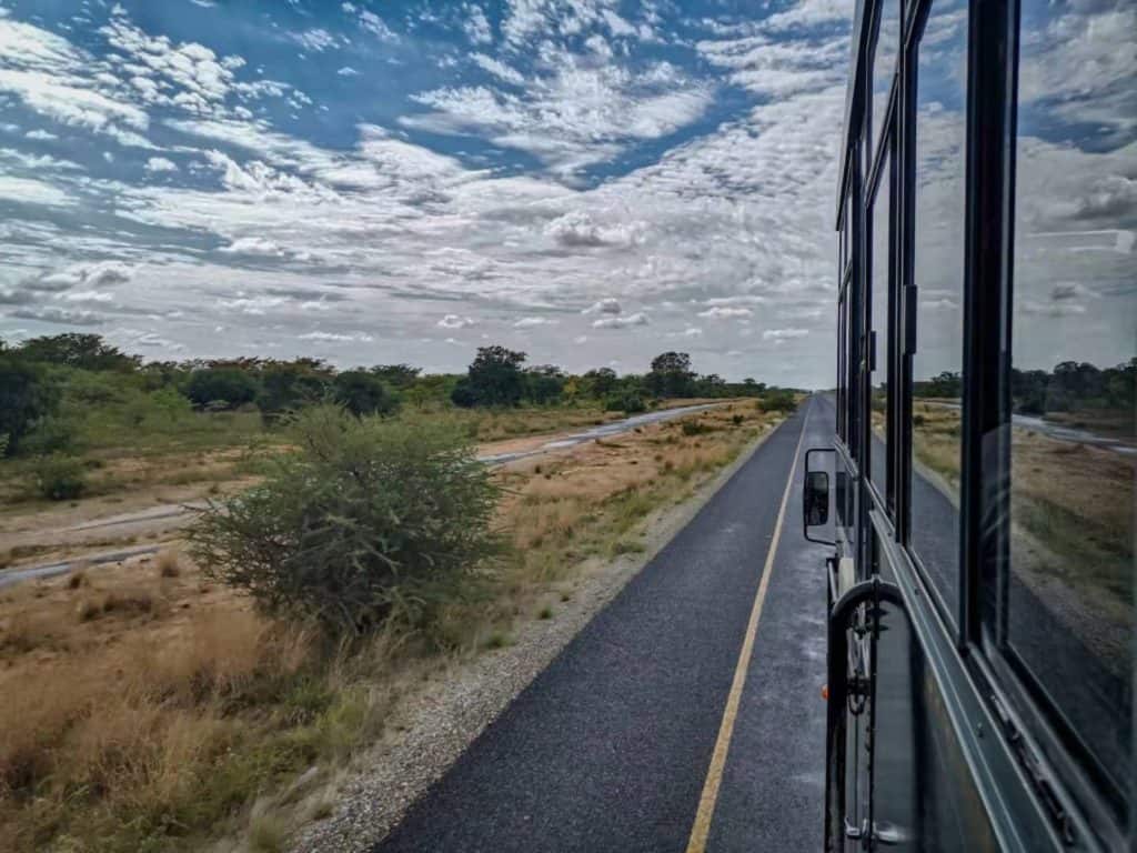 On the road while overlanding through Africa