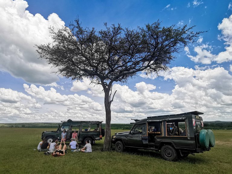 lunchtime at the masai mara game drive