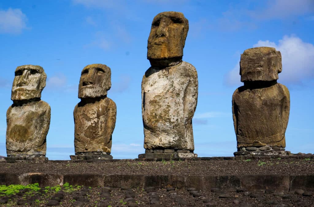 Close up of Ahu Tongariki moai
