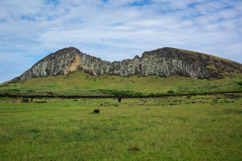 Mountain moai quarry